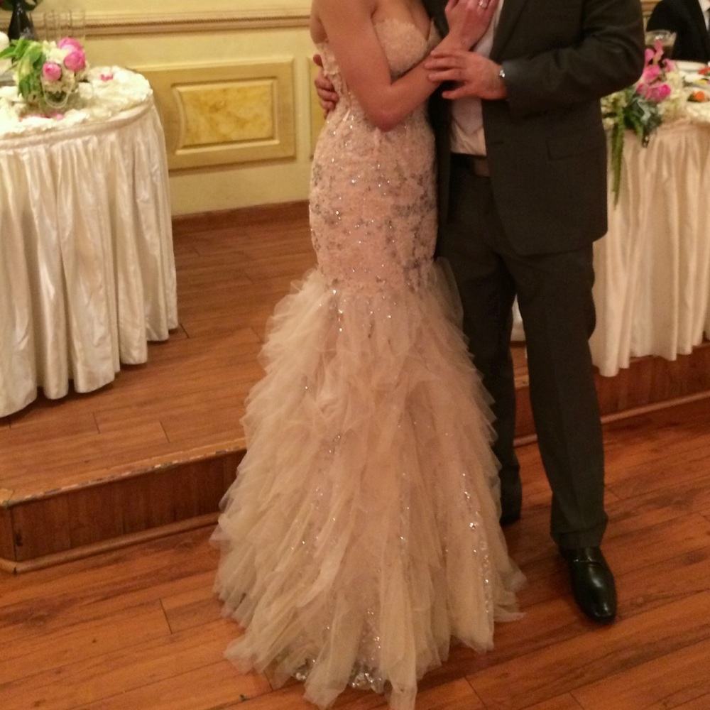 Jovani pink corset mermaid ruffle dress Size 2